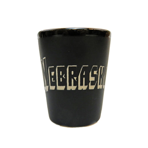 RCK Creations & More Black Ceramic Nebraska Shot Glass