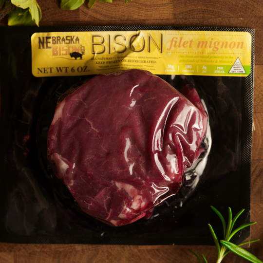 Filet Mignon | 4-6 oz Steaks | All Natural Bison Meat | Lean With Great Flavor | Shipping Included | Tender & Full Of Flavor