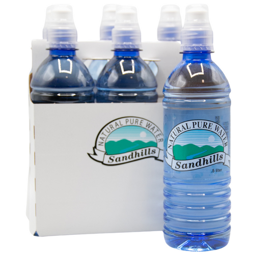 1/2 Liter Water Bottles | Drinking Water | Sandhills Natural Water | Straight from the Ogallala Aquifer | No Reverse Osmosis | 6 Pack on the Go