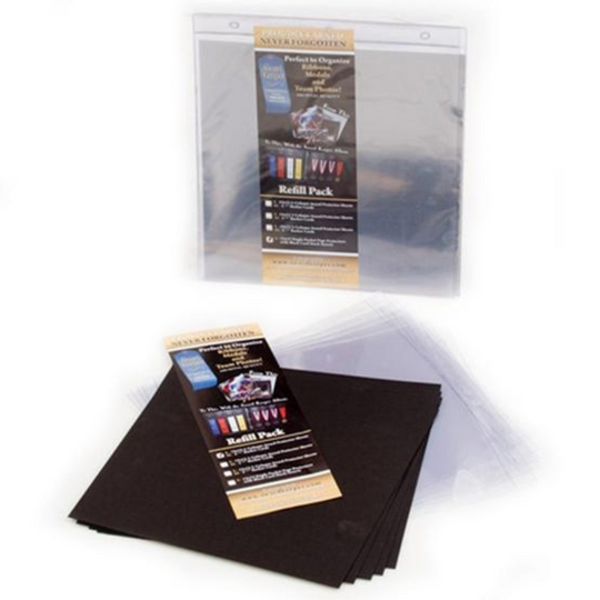 2 pocket option of Award Keeper Multi-Pocket options with black cardstock inserts on white background.