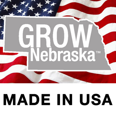 GROW Nebraska Made In the USA logo on white background.