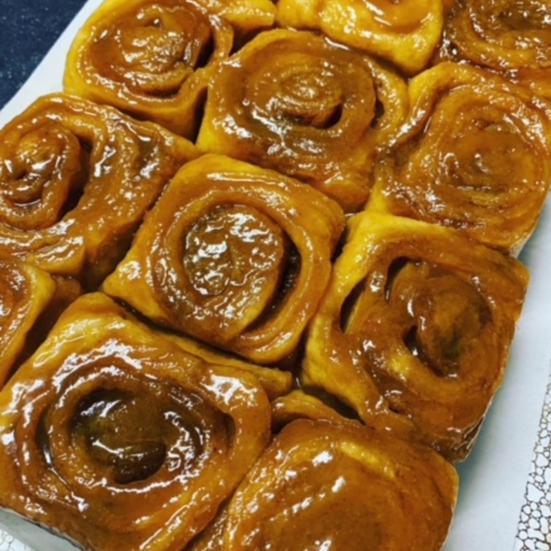 Precooked Gooey Caramel Cinnamon Rolls | Hand Rolled From Scratch | Easy to Make Just Reheat | 12 Pack | Shipping Included