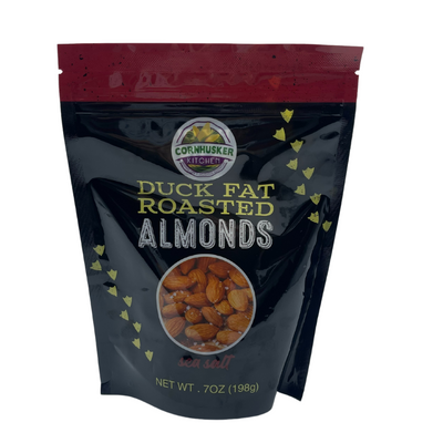 One of a Kind Duck Fat Sea Salt Roasted Almonds | USA Made | Fiber Filled Snack | Healthy Fats | 7 oz. bag | 3 Pack | Shipping Included | All Natural Duck Fat | Healthy Snack