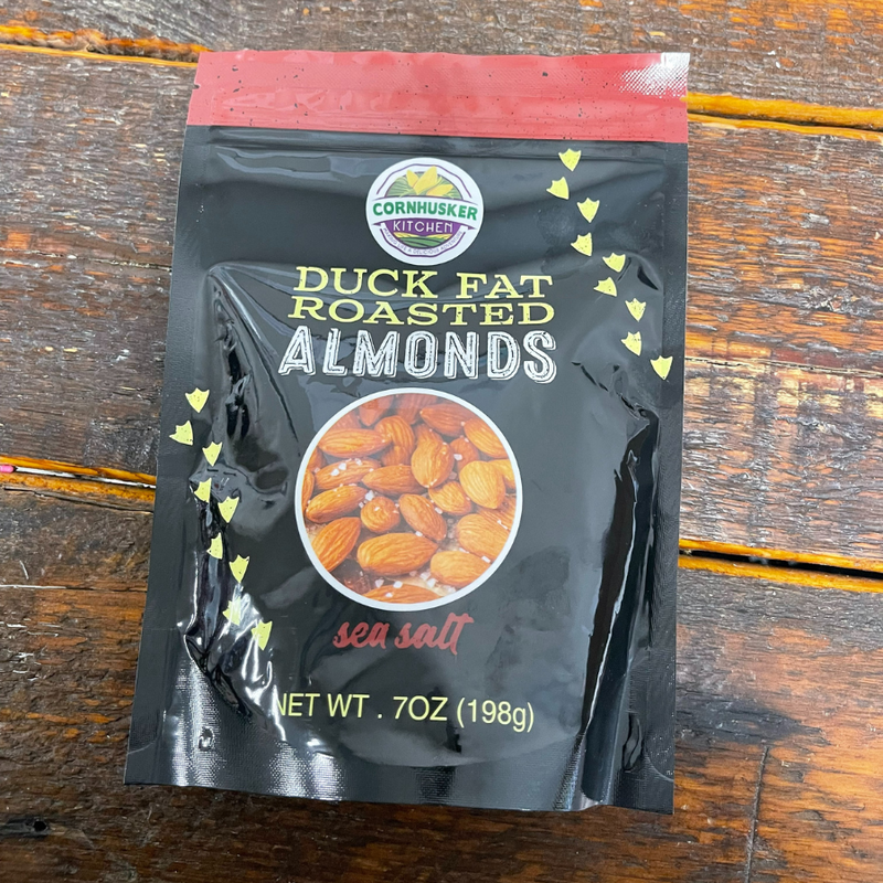 Roasted Almonds | Duck Fat & Sea Salt Coating | Perfect High Protein Snack | 3 Pack | Shipping Included | USA Made | Fiber Filled Snack | Healthy Fats | 7 oz. bag | All Natural Duck Fat | Healthy Snack