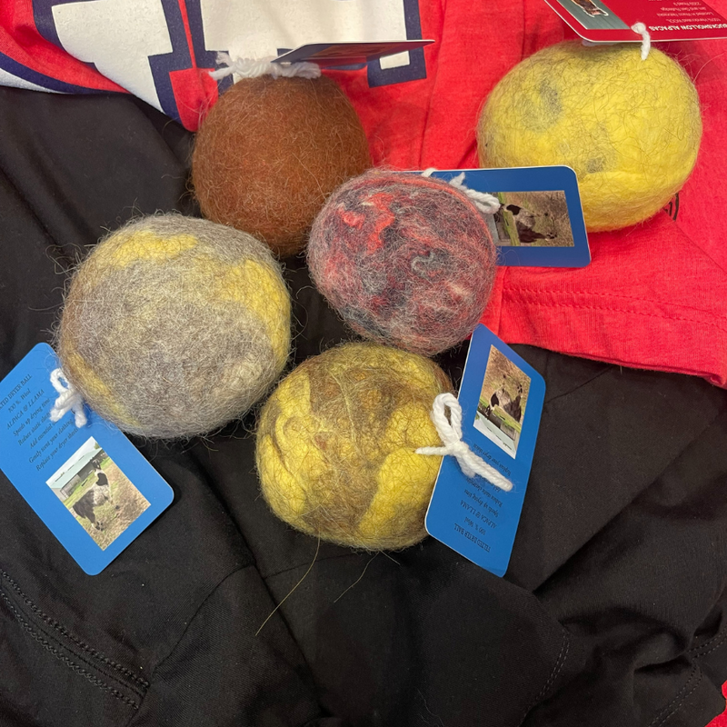 Best Reusable Dryer Balls | All Natural Felt Wrapped Alpaca and Llama Wool | Helps Prevent Static | Reduces Dry Time | Colors Vary