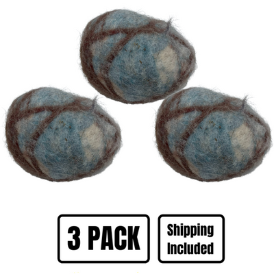 Best Reusable Dryer Balls | All Natural Felt Wrapped Alpaca and Llama Wool | Helps Prevent Static | Reduces Dry Time | Colors Vary | 3 Pack