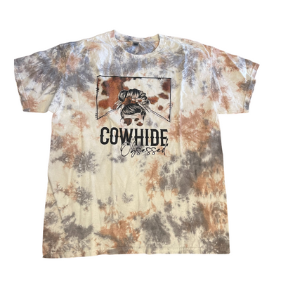 Bleach Dyed T-Shirt | Cowhide Obsessed | Multiple Sizes | Handmade Design
