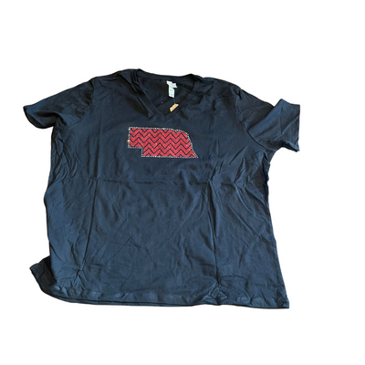 Chevron Nebraska Sparkle Shirt | Stylish State Shirt | Perfect For Any Event | Nebraska Shirt For Women | Soft & Comfortable Fit | Cute & Simple