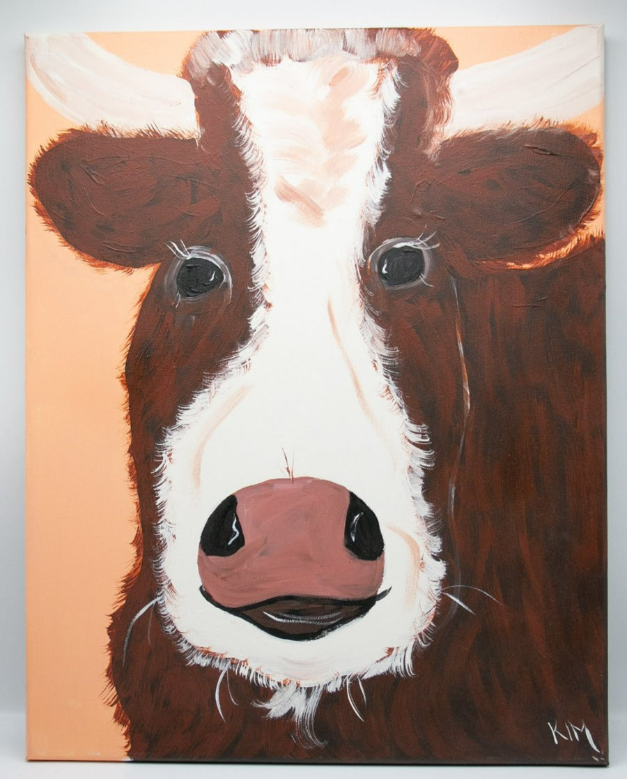 Benjamin the Cow Canvas Painting 