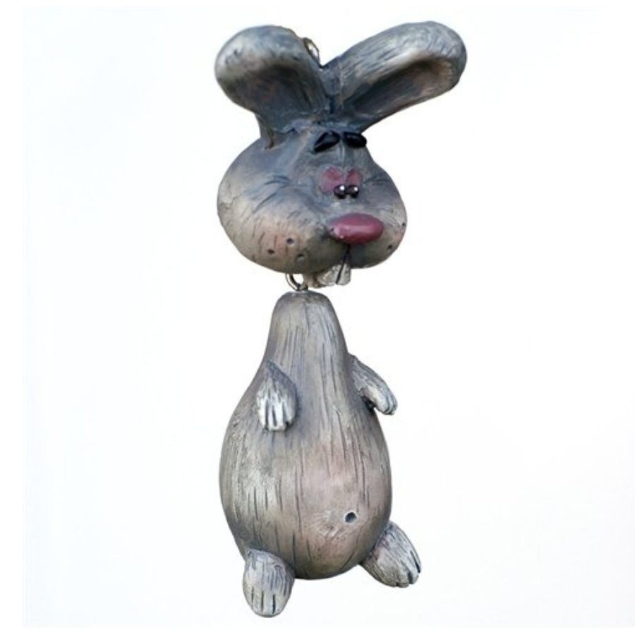 Bunny rabbit with metal-link joint at neck