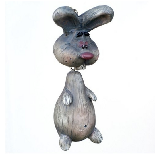 Bunny rabbit with metal-link joint at neck