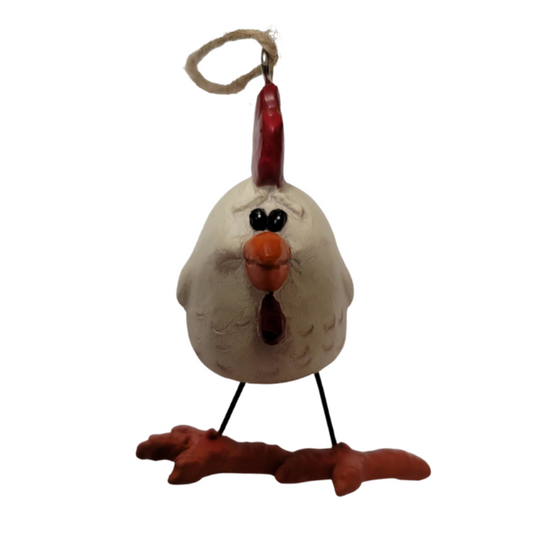 Chicken ornament with wire legs