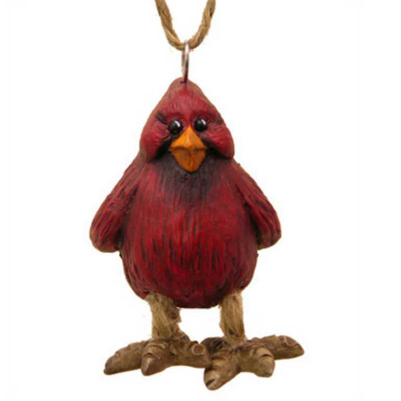 Dangly Cardinal Ornament | Perfect For Birdwatchers, Animal Lovers, And Loved Ones | Compliments Any Tree, Wreath, Or Holiday Decor | Lightweight | Made in Nebraska | Resin Coated To Last For Years To Come | Expertly Handcrafted