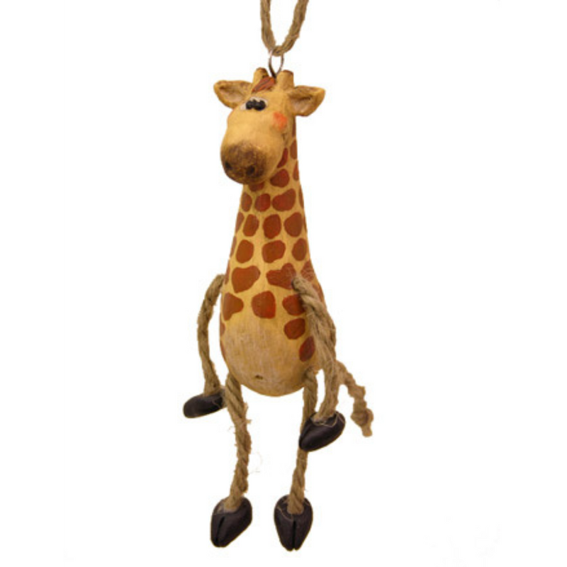 Giraffe Ornament | Dangly Christmas Tree Ornament | Perfect For Giraffe Or Animal Lovers | Adds A Cute, Playful Touch To Any Home Or Holiday Decor | Built To Last | Resin Coated Ornament