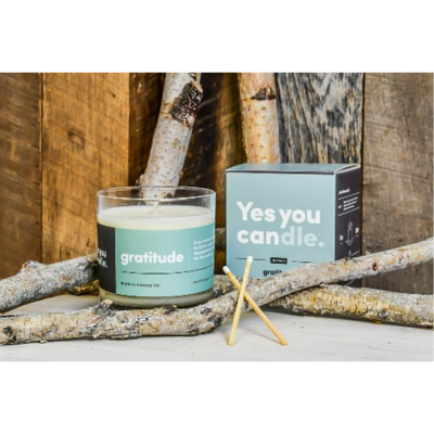 Yes You Candle | 9.5 oz. | GRATITUDE | Bergamot, Orange, and Lemon Scent | Geranium, Lily, and Rose Aroma | Hints of Patchouli, Vetiver, and Tonka Bean | Nebraska Candle | Organic Candles | Doubles As Cocktail Glass