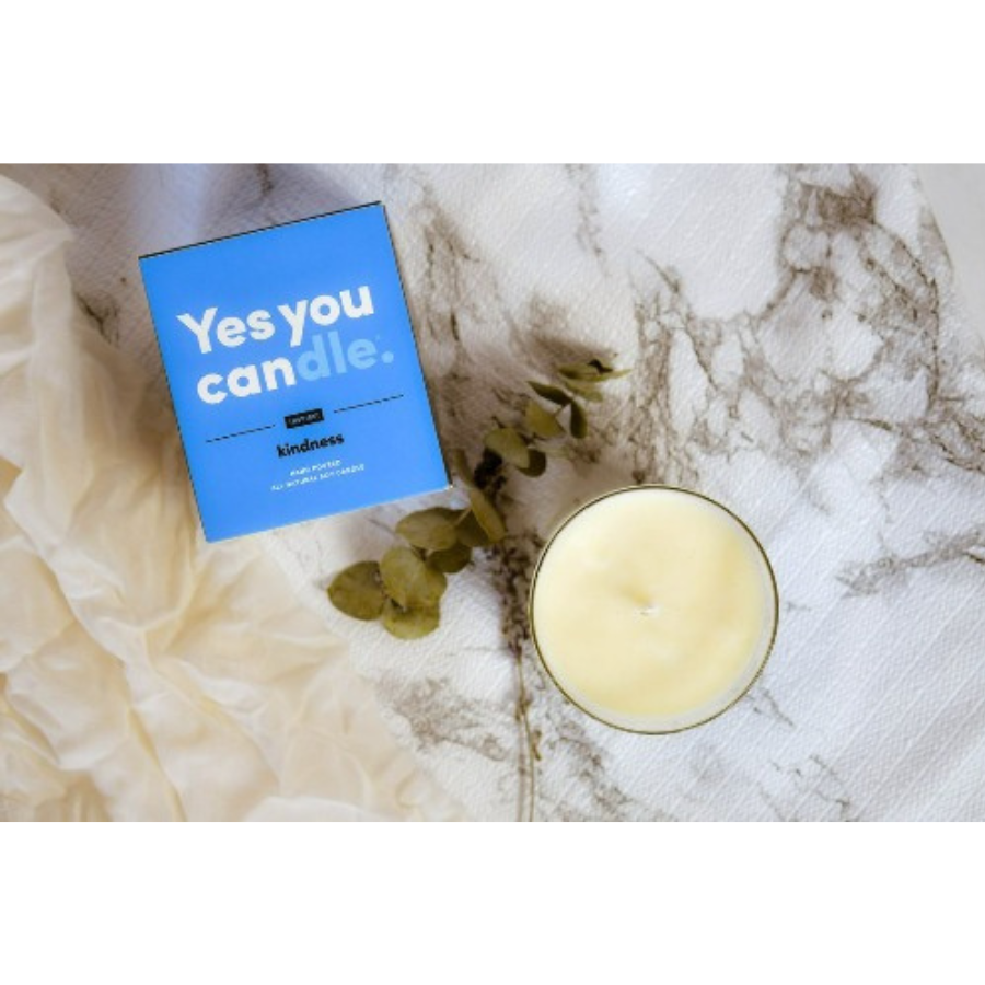 Yes You Candle | 9.5 oz. | KINDNESS | Bergamot, Eucalyptus, Citrus, and Lavender | Hints of Floral Aromas | Long-Lasting Wick | Nebraska Made | All-Natural | Jar Doubles as Cocktail Glass