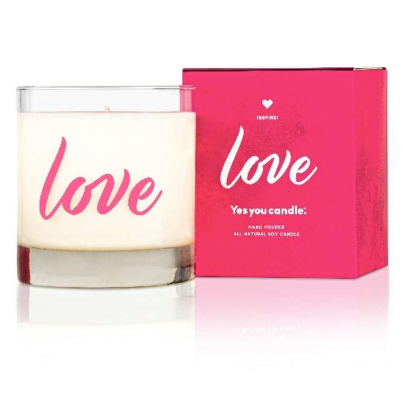 Yes You Candle | 9.5 oz. | LOVE | Sweet Blend of Red Fruits | Touch of Sparkling Bergamot and Aged Wine | Hints of Orange, Vanilla, and Floral Notes | Nebraska Candle | 100% Soy Candle | Long-Lasting Wick