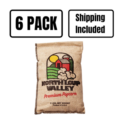 Yellow Un-Popped Popcorn | Old Fashioned Burlap Bag | Popcorn County USA | 2 lb bag | 6 Pack | Shipping Included