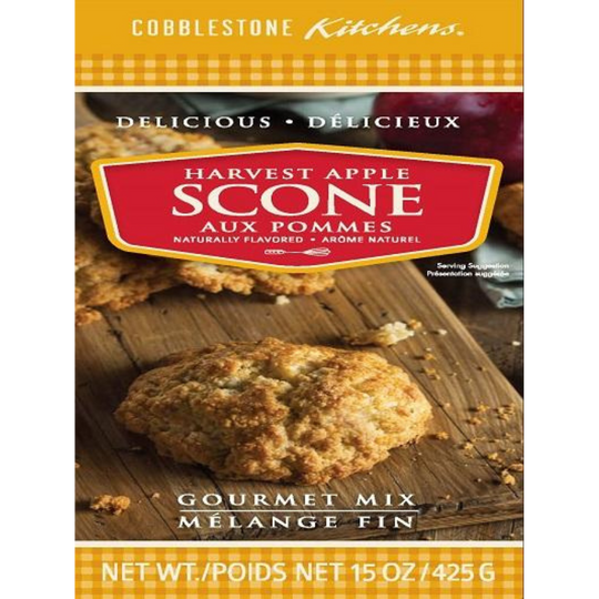 Harvest Apple Scone Mix | 15 oz. | Apple & Spice Scone | Buttery, Flaky, and Soft | Cobblestone Kitchen