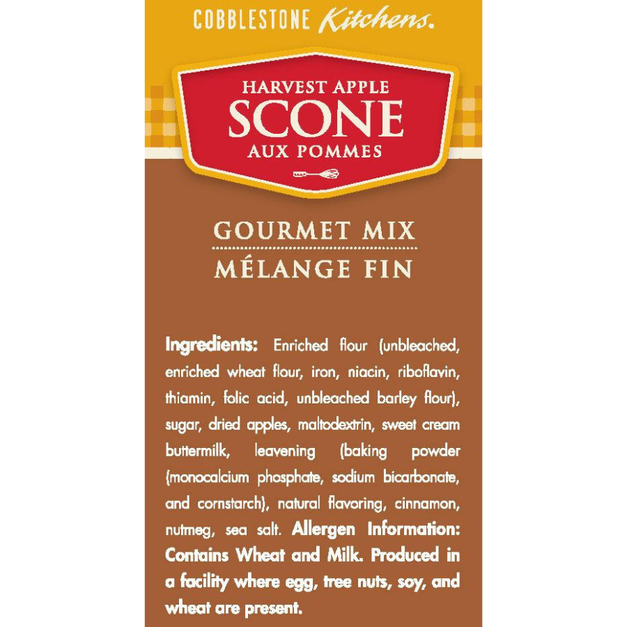 Harvest Apple Scone Mix | 15 oz. | Apple & Spice Scone | Buttery, Flaky, and Soft | Cobblestone Kitchen