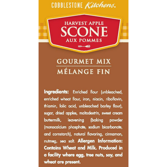 Harvest Apple Scone Mix | 15 oz. | Apple & Spice Scone | Buttery, Flaky, and Soft | Cobblestone Kitchen