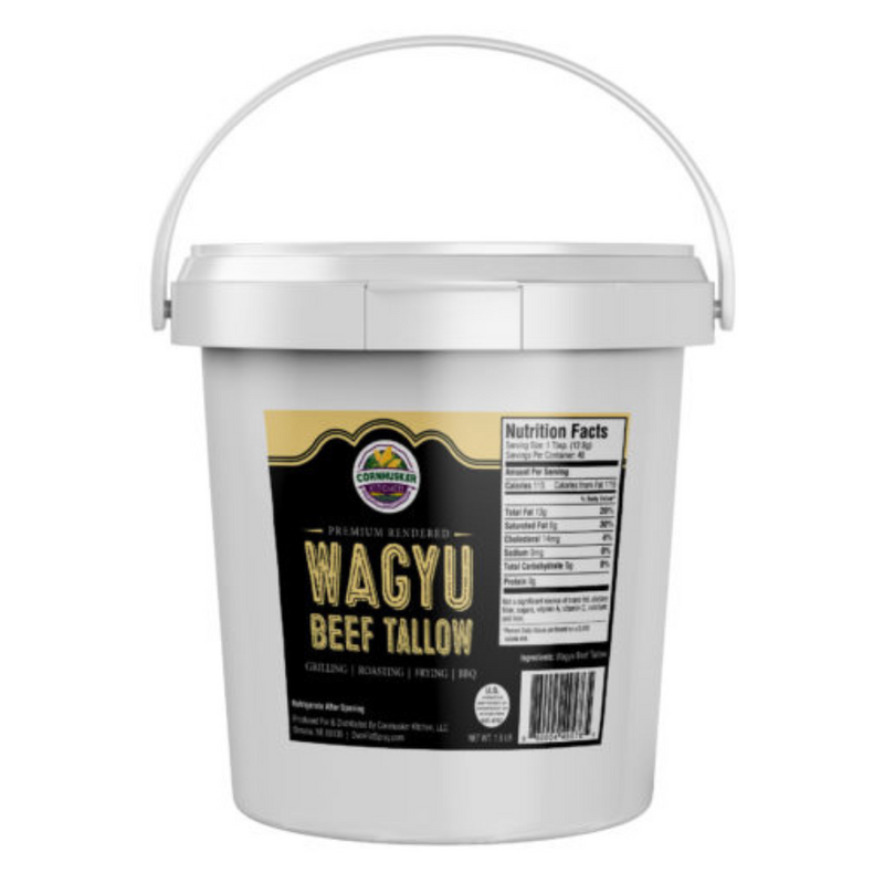 Premium Rendered Wagyu Beef Tallow Tub | 1.5 lb. Tub | Corn-Fed Cows | GMO Free | Great for All Cooking Needs