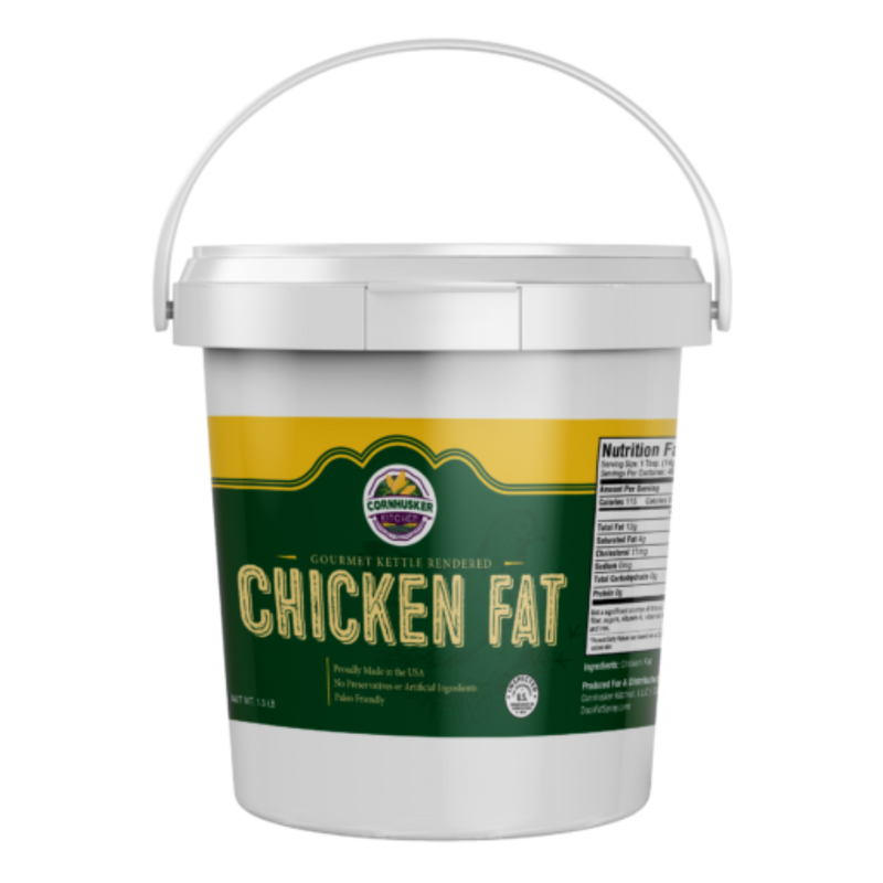 Chicken Fat | Gourmet Kettle Rendered Fat | 1.5 lb. Tub | GMO Free | Paleo Friendly | Great for All Cooking and Baking Needs | Butter or Lard Substitute