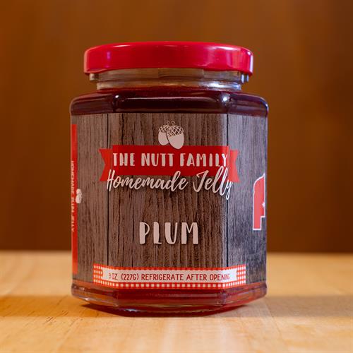 Plum Jelly | 9 oz. Jar | Fresh Fruit Spread | Nebraska Made Jelly | Great on Toast, Bagels, and Muffins | Burst of Flavor | Made with Fresh Fruit | Top Seller | Hand Stirred