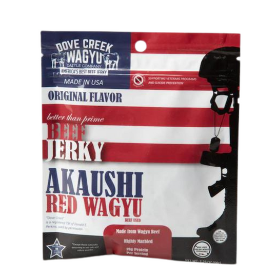 Original Beef Jerky | America's Best Beef | 2.25 oz. Bag | 19g Protein Per Serving | No MSG | No Nitrates | Heart Healthy | Red Wagyu Beef | Healthy, Quick Snack | Buttery | Tender | Nebraska Beef Jerky