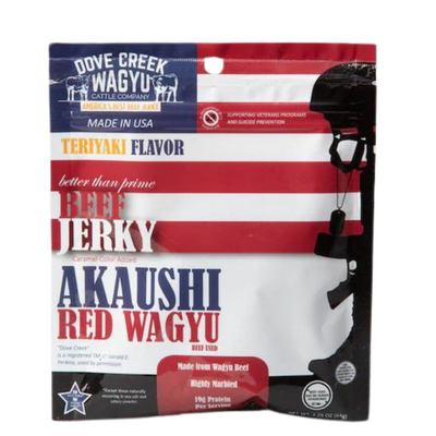Teriyaki Beef Jerky | America's Best Beef | 2.25 oz. Bag | Tender, Buttery Flavor | High Protein Snack | No MSG | No Nitrates | Red Wagyu Beef | Tangy Spices | Purchase With A Cause | Nebraska Beef Jerky