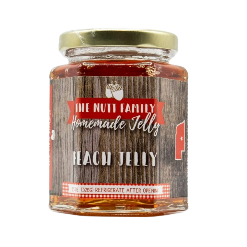 Peach Jelly | 11.5 oz. Jar | Made with Fresh Peaches | Fruit Spread | Great on Toast, Muffins, and Bagels | Hand Stirred | Made in Nebraska | Burst of Flavor | Try On Ice Cream | Tangy and Sweet