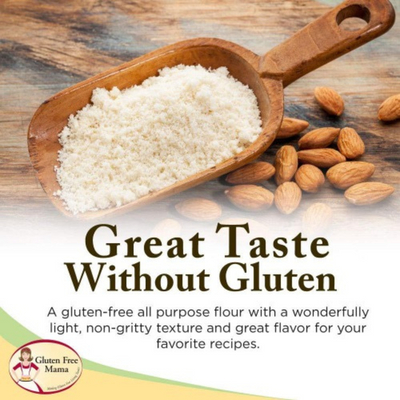 Almond Flour | 4 LB Bag | Gluten Free Mama's | Light, Non-Gritty Texture | Healthier Flour Substitute | Subtle, Nutty Flavor | Makes Baked Goods Moist and Fluffy | Packed with Dietary Fiber | Simple Ingredients | Long-Lasting | Made with Nebraska Love