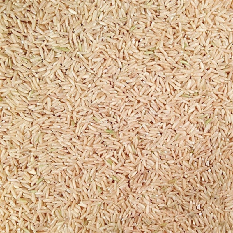 Pile Of Raw, Whole, Organic Long Grain Brown Rice 