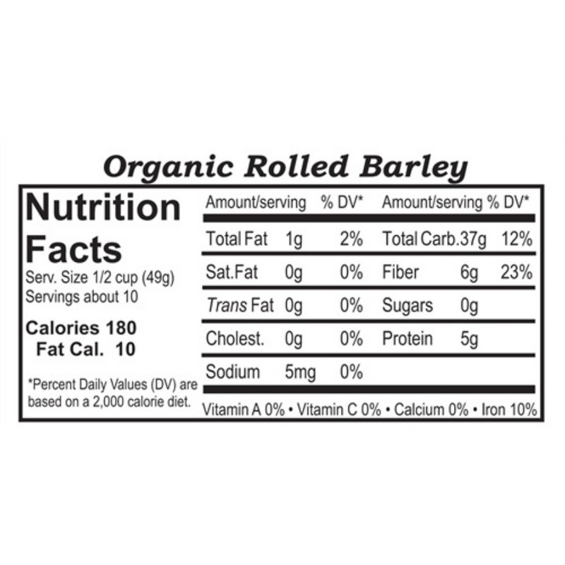 Rolled Barley | 25 lb. Bag | Shipping Included | Highly Nutritious | Elevate Your Health & Diet | Rich Source of Minerals | Fiber-Packed | Organic