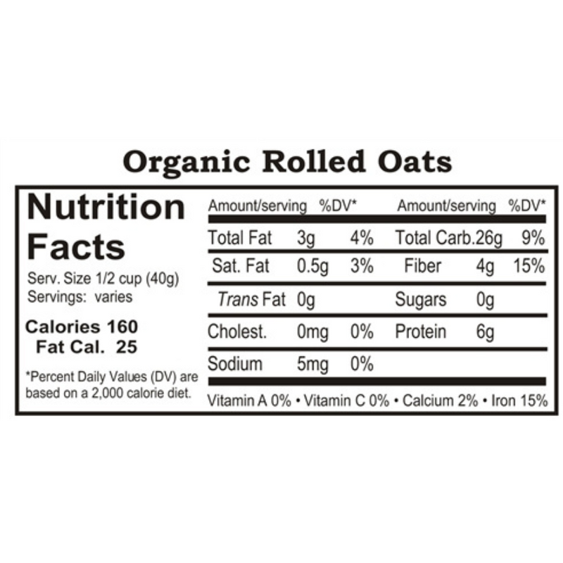Organic Rolled Oats | 1 lb. Bag