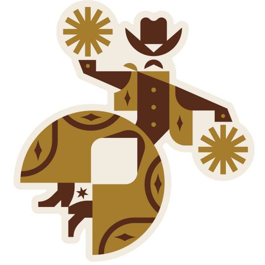 Cowboy | Old West | Weather Resistant Sticker | Perfect For A Cowboy You Love | Stick On Water Bottles, Windows, & More | Nebraska Old West