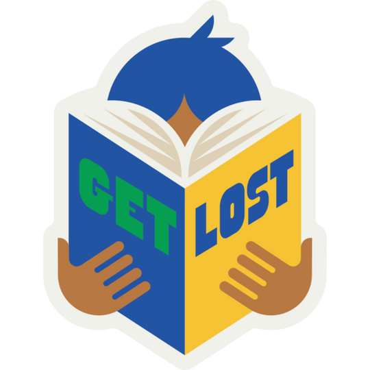 Get Lost | Weather Resistant Sticker | Great For Book Lover | Adhesive Sentiment | Kid Sticker | Decorative Sticker For Water Bottles Or Computers