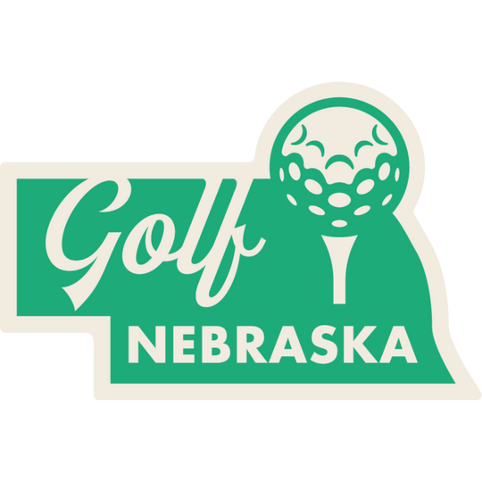 Golf Nebraska | Weather Resistant Sticker | Perfect Gift For Golfer You Love | Stick On Golf Carts, Windows, & More | Dishwasher Safe | Golf Sticker