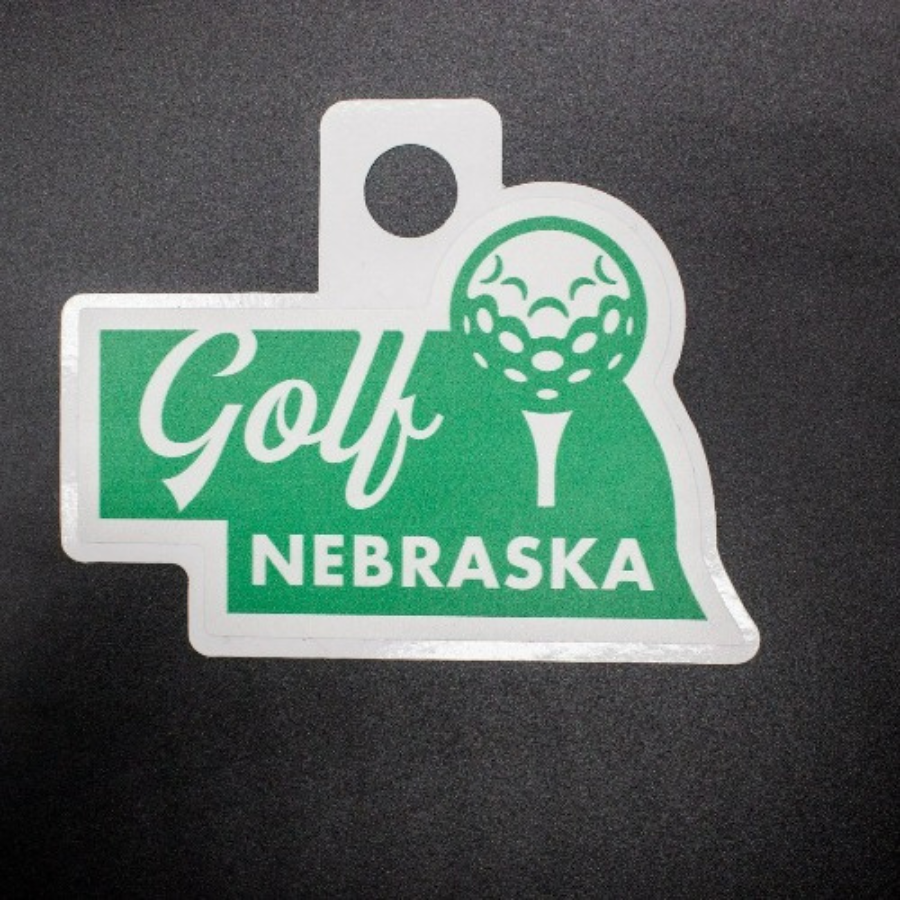 Golf Nebraska | Weather Resistant Sticker | Perfect Gift For Golfer You Love | Stick On Golf Carts, Windows, & More | Dishwasher Safe | Golf Sticker