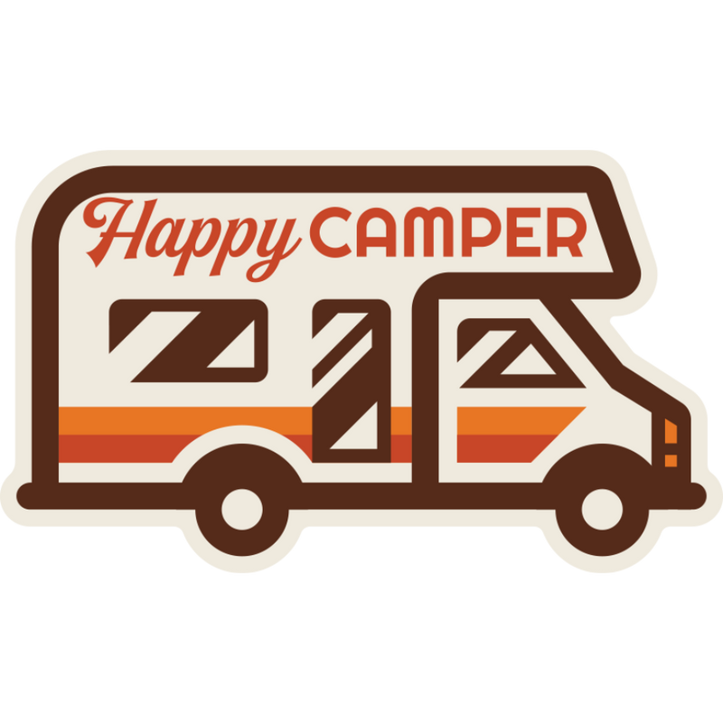 Happy Camper | Weather Resistant Sticker