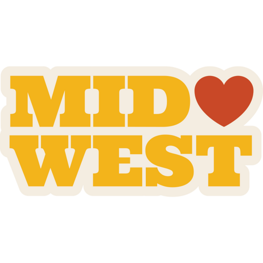 Midwest Sticker | Weather Resistant Sticker | Midwest Love | Made With Local Pride | Decorative Nebraska Sticker | Dishwasher Safe | Stick On Anything