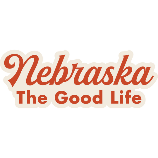 Nebraska - The Good Life Sticker | Weather Resistant | Perfect For Nebraska Native | Nebraska Sticker | Stick On Windows, Water Bottles, & More