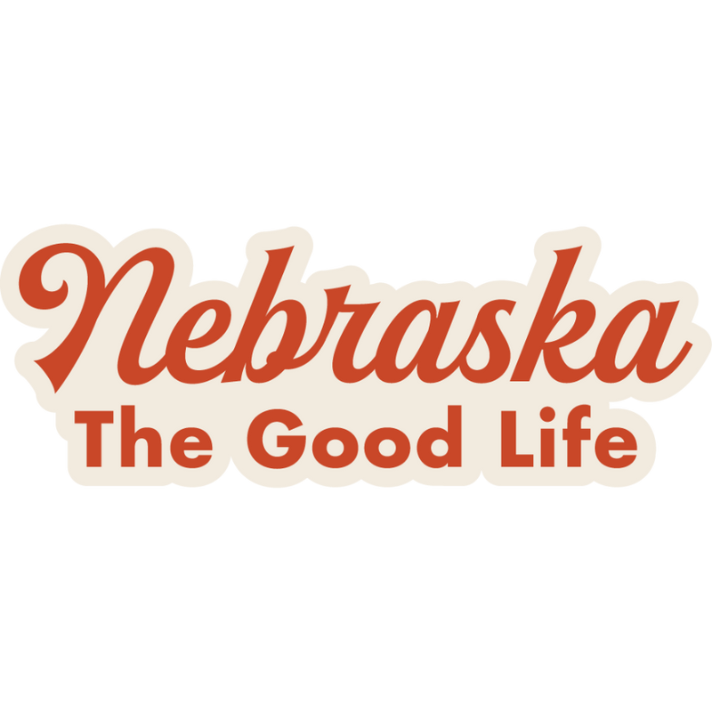 Nebraska - The Good Life Sticker | Weather Resistant | Perfect For Nebraska Native | Nebraska Sticker | Stick On Windows, Water Bottles, & More
