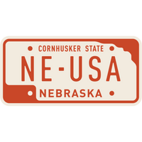 Nebraska License Plate Weather Resistant Sticker | HEARTlandia