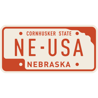 Nebraska License Plate Weather Resistant Sticker | HEARTlandia