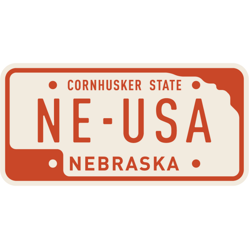 Nebraska License Plate | Weather Resistant Sticker