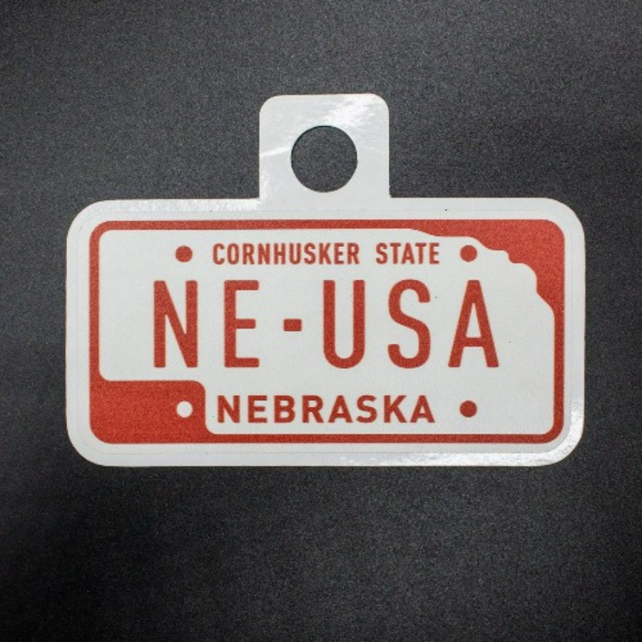 Nebraska License Plate Sticker | Weather Resistant | Great For Car Windows, Water Bottles, & More | Made With Local Pride | Perfect Nebraska Souvenir