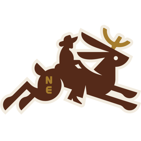 Ride Em | Cowboy on a Nebraska Jackalope | Weather Resistant Sticker | Perfect For Cowboys You Love | Humorous Nebraska Sticker | Dishwasher Safe