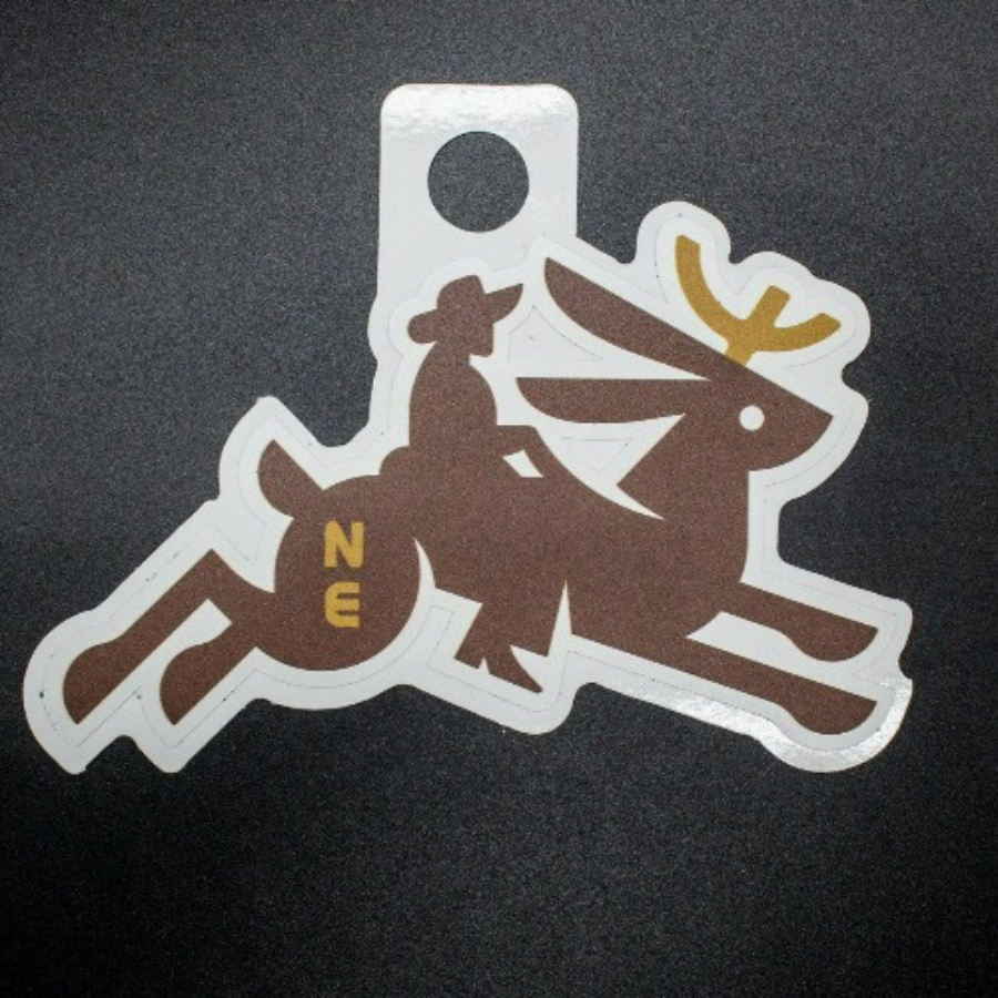 Ride Em | Cowboy on a Nebraska Jackalope | Weather Resistant Sticker | Perfect For Cowboys You Love | Humorous Nebraska Sticker | Dishwasher Safe