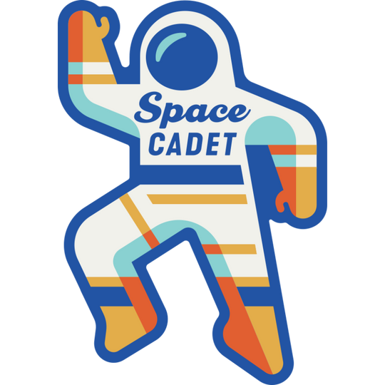 Space Cadet | Weather Resistant Sticker | Astronaut Sticker | Perfect For Space Lover | Dishwasher Safe | Stick On Water Bottles, Windows, & More